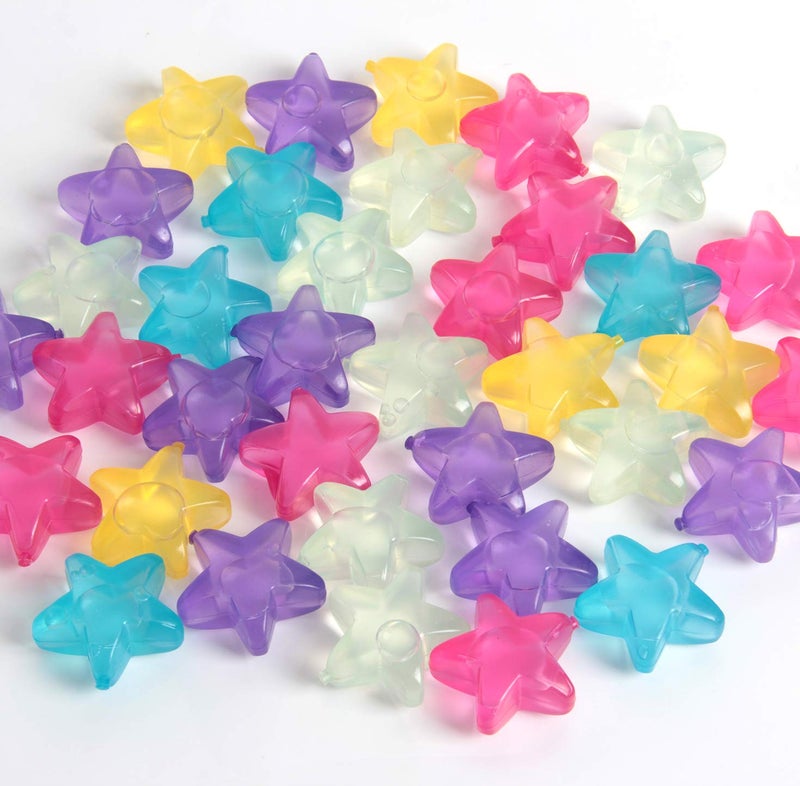 Hapy Shop 40 Pack Reusable Plastic Ice Cubes Star Shape for Drinks Like Whiskey,Wine,Vodka or Beer,Filled With Pure Water,to Keep Your Drink Cold Longer,Assorted Colors - Image 1